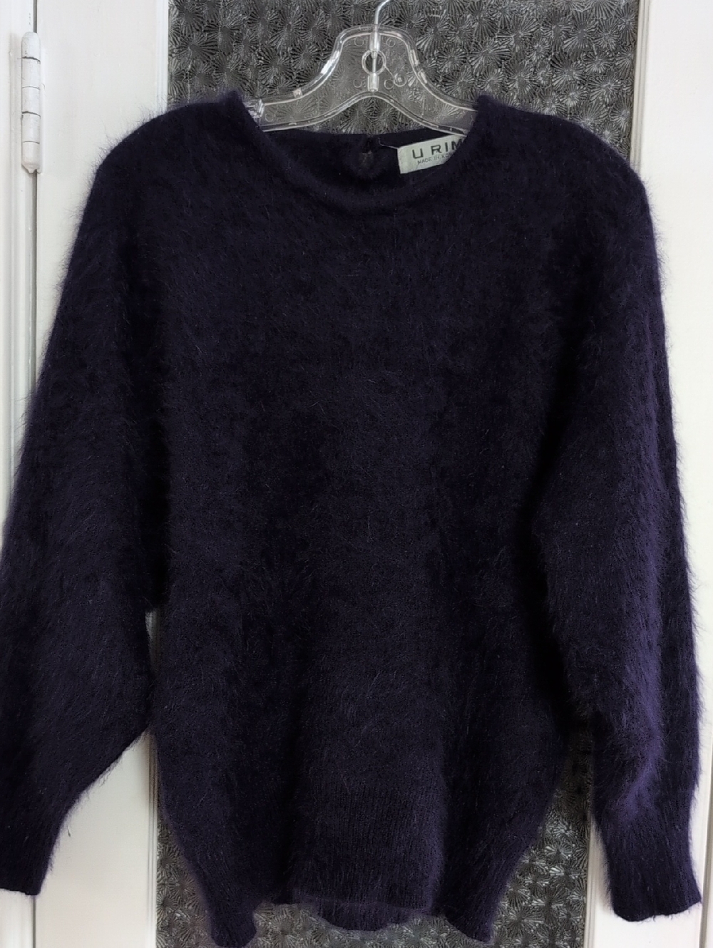 ANGORA🐰Fuzzy Crewneck Sweater - Deep Purple